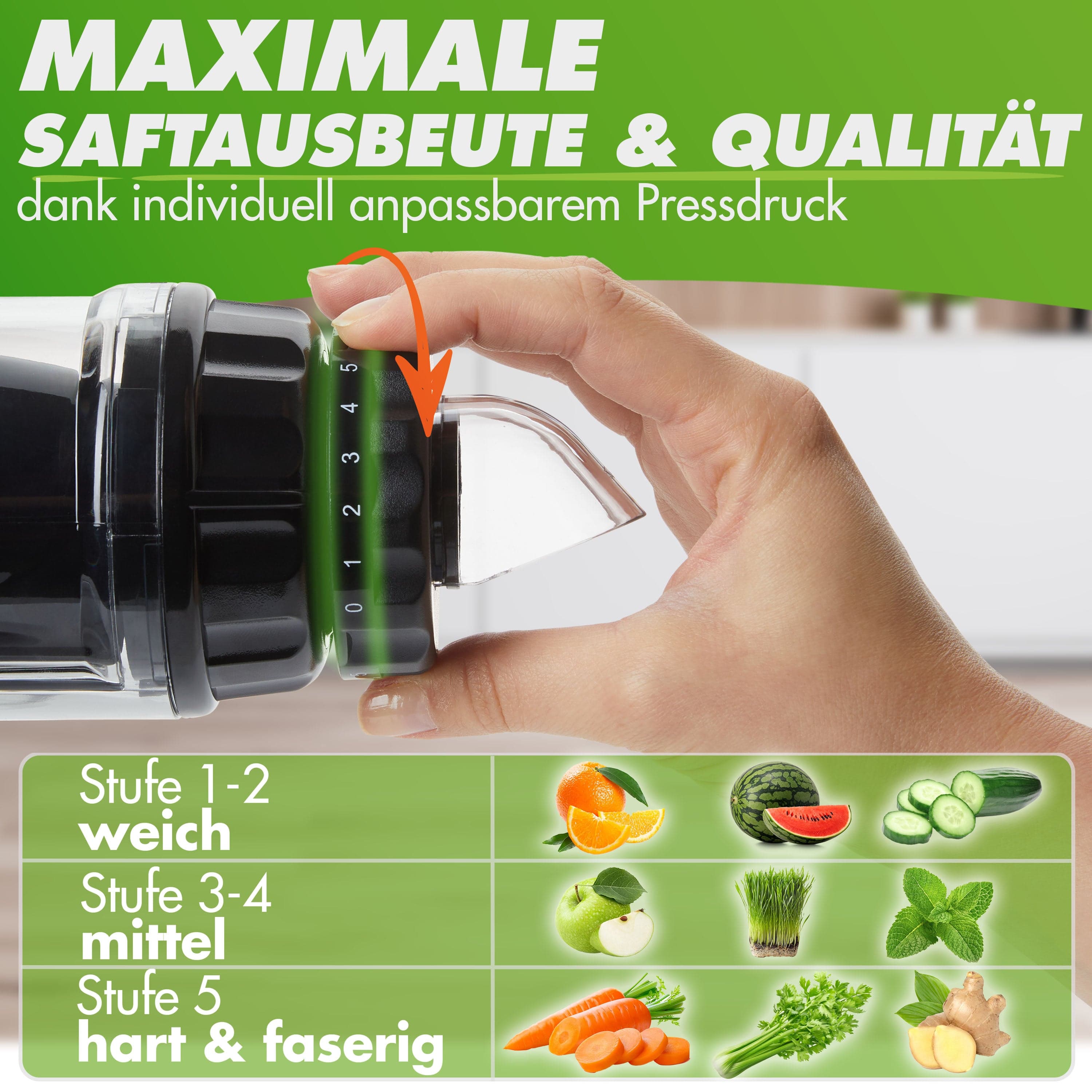 Nutrilovers Slow Juicer MULTI-PRESS KERAMIK (B) Profi Slow Juicer mit echter Keramik Presschnecke | BPA-frei WissenWasDrinIst