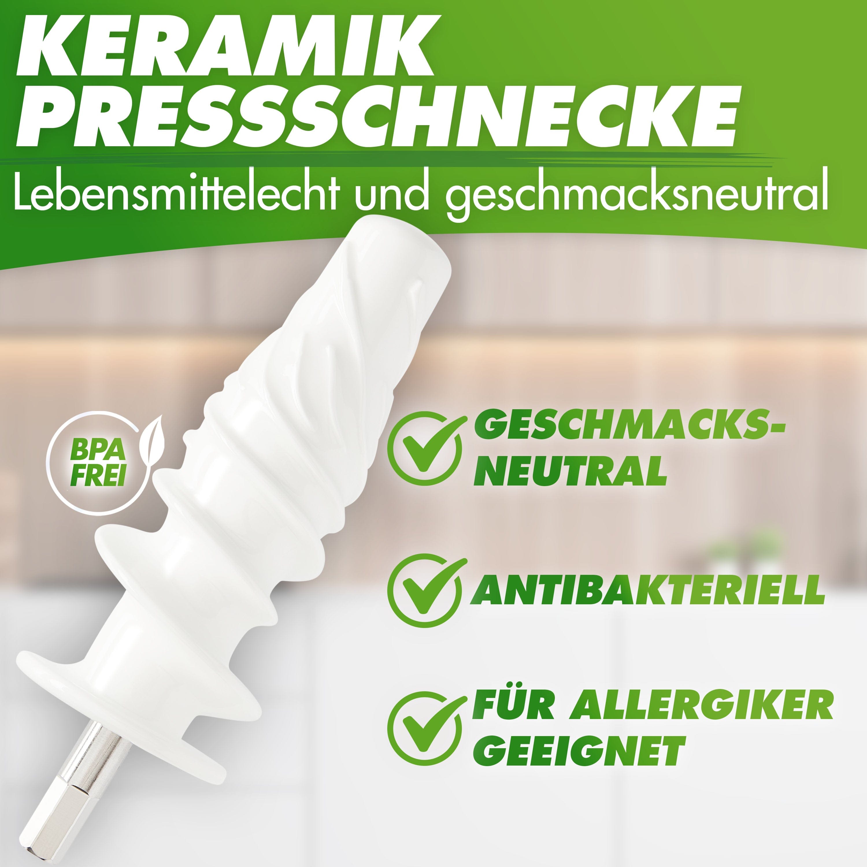 Nutrilovers Slow Juicer MULTI-PRESS KERAMIK Profi Slow Juicer mit echter Keramik Presschnecke 6+1 Multi-Aufsätzen & Pressring für maximale Saftausbeute inkl. Zubehör | BPA-frei WissenWasDrinIst