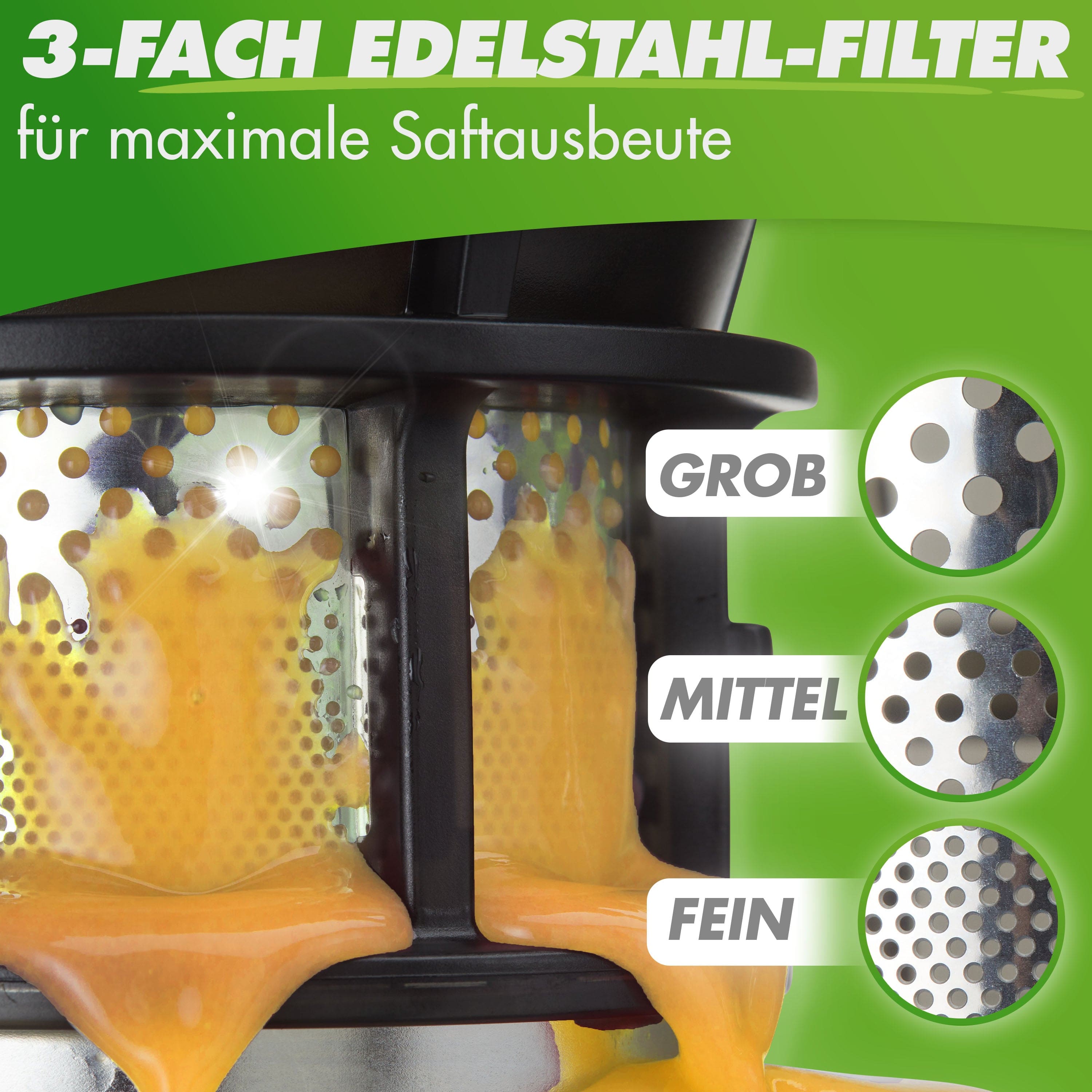 Nutrilovers Slow Juicer NUTRI-PRESS MAX Entsafter Slow Juicer Großer XXL-Einwurf Obst & Gemüse Ganze Früchte entsaften ohne Nachschieben (BPA-frei) WissenWasDrinIst