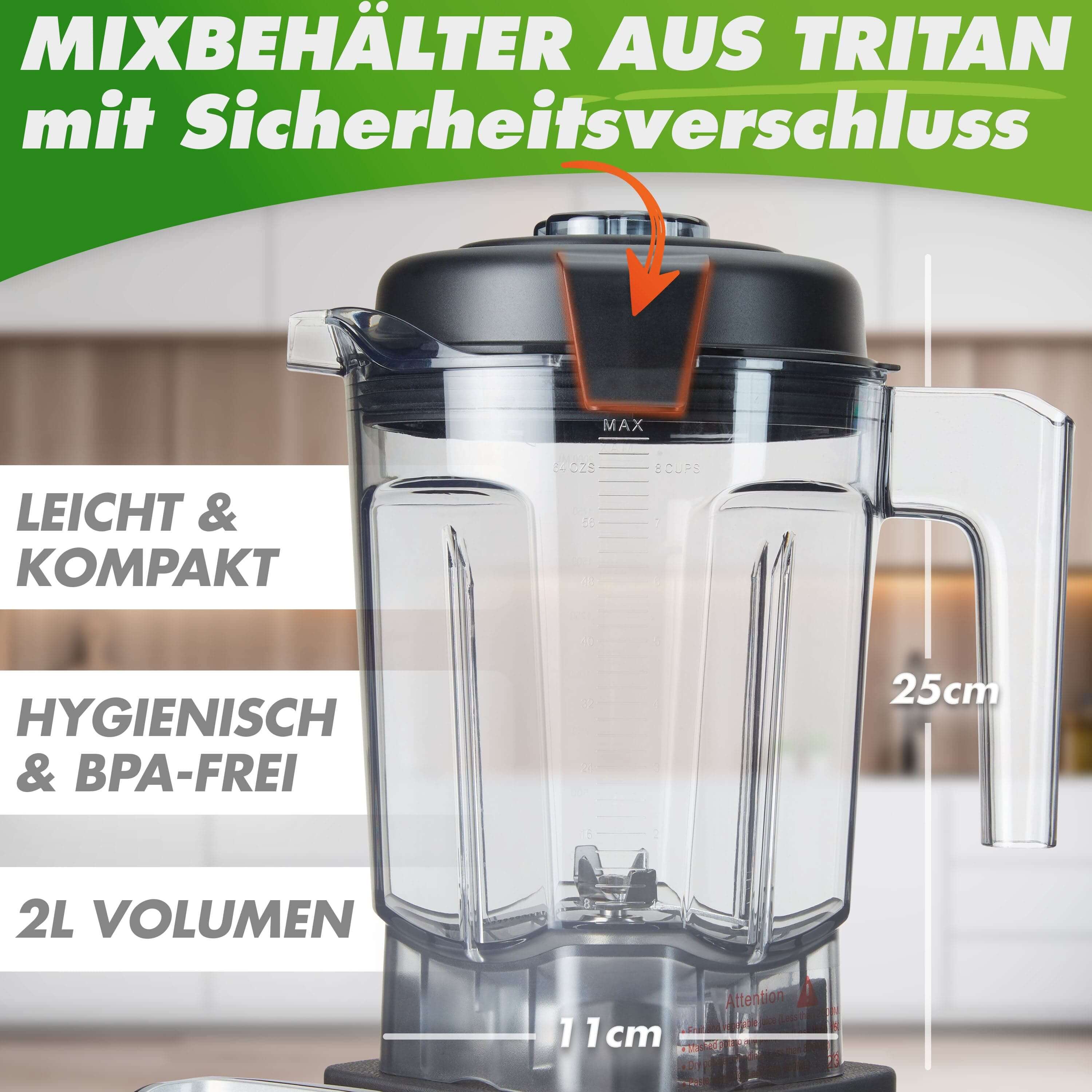 NUTRILOVERS | #WissenWasDrinIst Standmixer NUTRI-BLENDER MAX+ (B) Hochleistungsmixer 2000W Standmixer von Nutrilovers kuechengeraete haushaltsgeraete WissenWasDrinIst